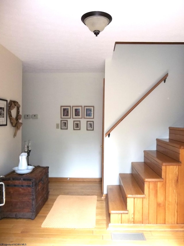 444 Gordon Rd, Beverly, WV 26253 - stairway featuring wood finished floors and baseboards