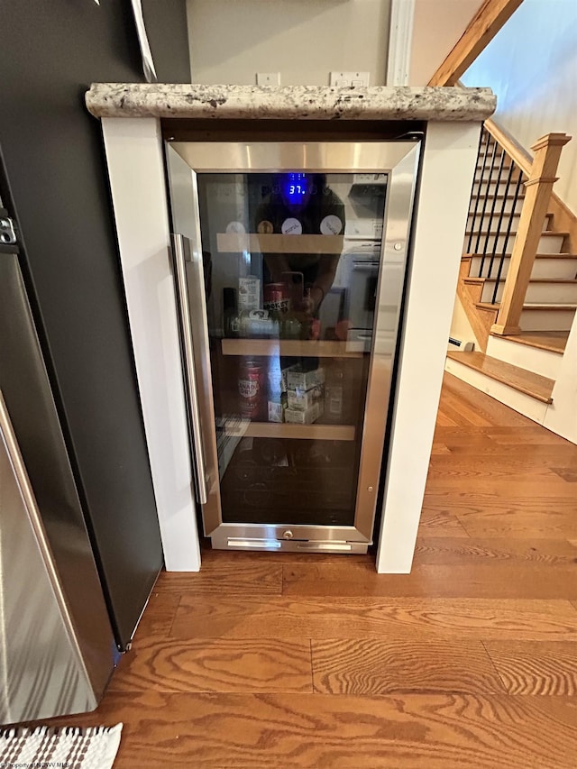 420 Fairfax Ave, Davis, WV 26260 - detailed view of beverage cooler and wood finished floors