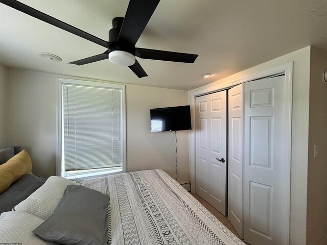 420 Fairfax Ave, Davis, WV 26260 - bedroom featuring a ceiling fan and a closet