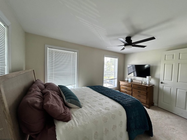 420 Fairfax Ave, Davis, WV 26260 - bedroom featuring light colored carpet and ceiling fan