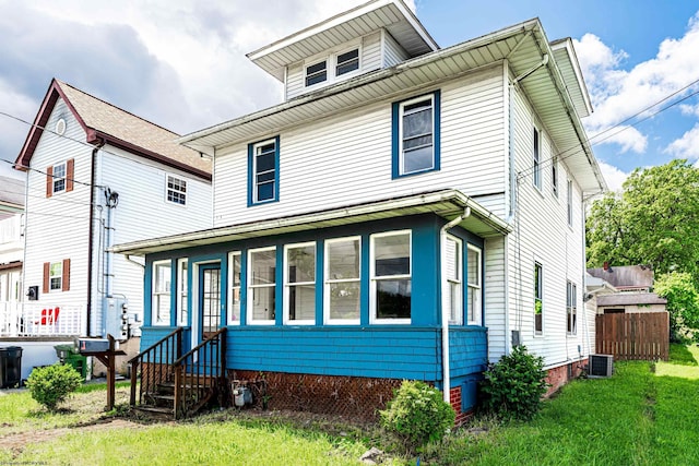 209 Western Ave, Westover, WV 26501 - american foursquare style home with cooling unit and a front lawn