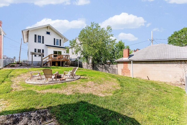 303 Saint Clair St, Clarksburg, WV 26301 - view of yard featuring an outdoor fire pit, a deck, and a patio