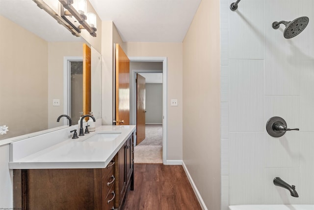 101 Forest Dr, Morgantown, WV 26505 - bathroom with vanity, wood finished floors, and baseboards