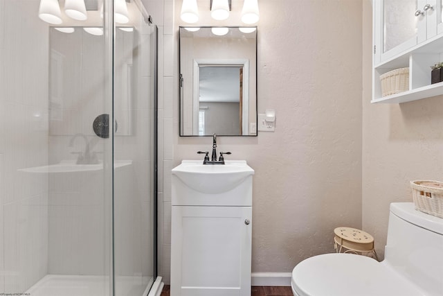 101 Forest Dr, Morgantown, WV 26505 - full bath featuring toilet, a stall shower, vanity, and a textured wall