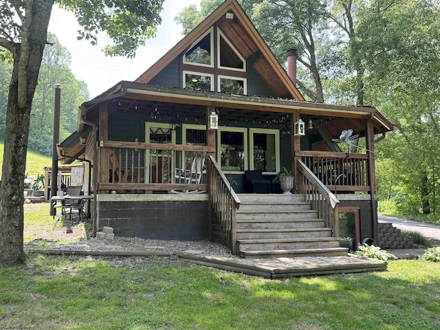 1854 Upper Lamberts Run Rd, Clarksburg, WV 26301 - view of front of house with stairway and a porch