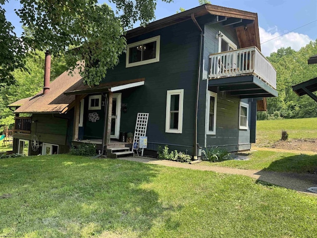 1854 Upper Lamberts Run Rd, Clarksburg, WV 26301 - view of front of house with a front lawn and a balcony