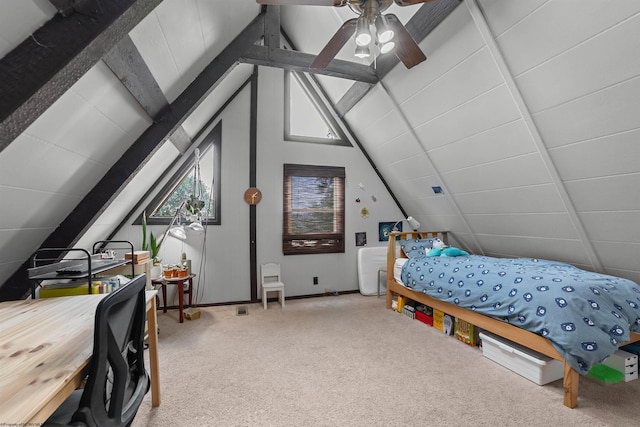 1457 Dogwood Ave, Morgantown, WV 26505 - bedroom featuring light carpet, vaulted ceiling, and baseboards