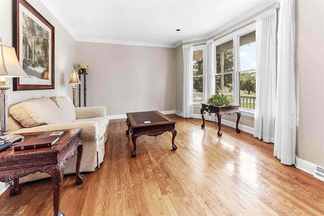1300 Deer Run, Morgantown, WV 26508 - living room with crown molding, baseboards, and wood finished floors