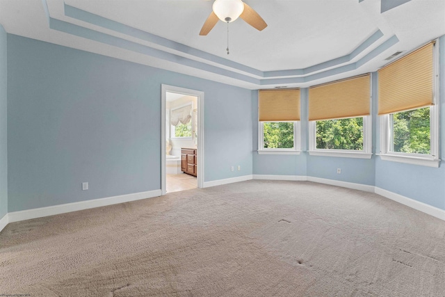 1300 Deer Run, Morgantown, WV 26508 - carpeted empty room featuring a raised ceiling, a ceiling fan, and baseboards