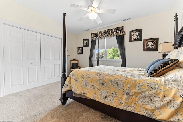 1300 Deer Run, Morgantown, WV 26508 - bedroom with carpet floors, a closet, and ceiling fan