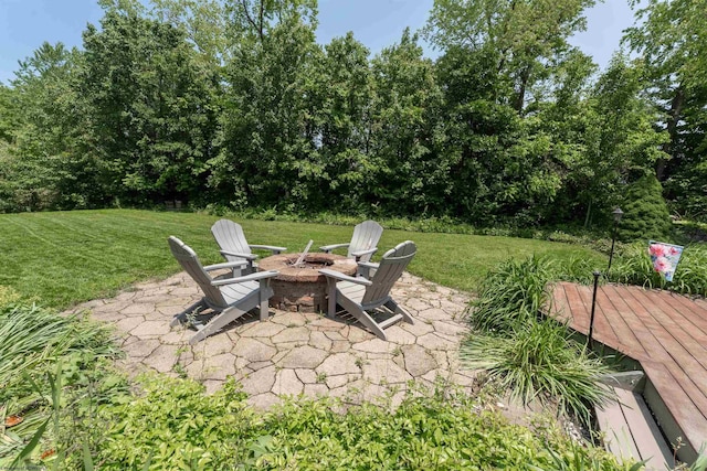1300 Deer Run, Morgantown, WV 26508 - view of patio featuring a fire pit