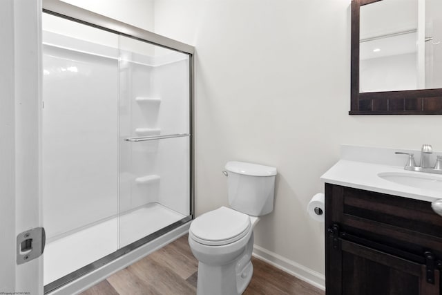 119 Inlet St, Morgantown, WV 26508 - full bath with wood finished floors, baseboards, vanity, toilet, and a shower stall