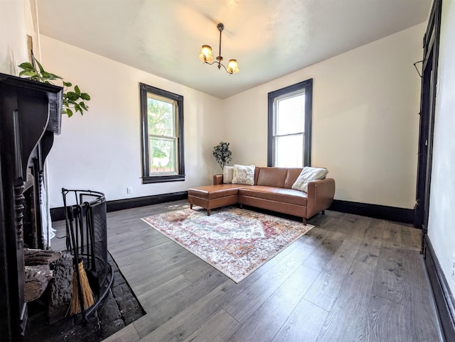 92 N High St, Philippi, WV 26416 - living area featuring plenty of natural light, hardwood / wood-style floors, and baseboards