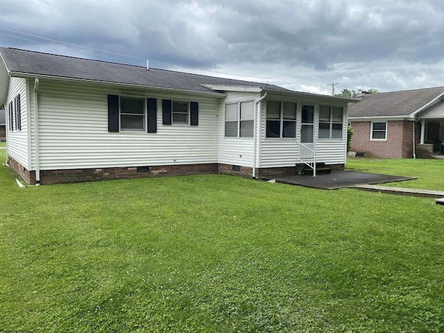 1730 S Davis Ave, Elkins, WV 26241 - back of house featuring crawl space, a lawn, entry steps, and a patio