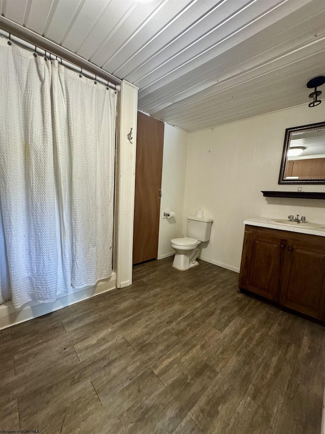 296 Old Cheat Rd, Morgantown, WV 26508 - bathroom featuring vanity, wood finished floors, and a shower with curtain