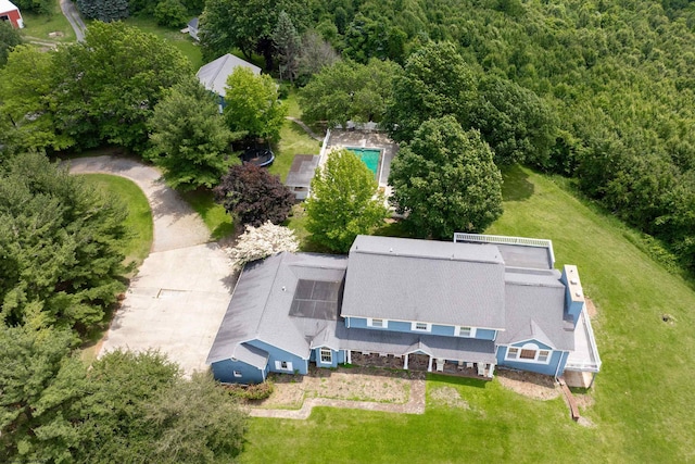 142 Vecchio Ln, Morgantown, WV 26508 - aerial view of property and surrounding area with a heavily wooded area