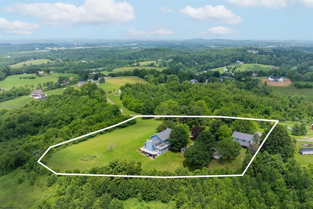 142 Vecchio Ln, Morgantown, WV 26508 - aerial view of sparsely populated area with property boundaries highlighted and a forest