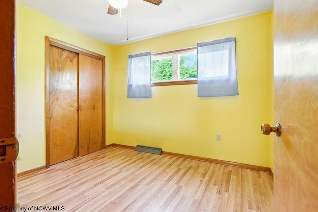 1416 Anmoore Rd, Bridgeport, WV 26330 - unfurnished bedroom featuring wood finished floors, a closet, and a ceiling fan