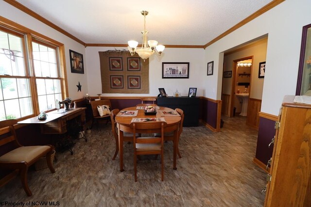 16 Greentree Ln, Elkins, WV 26241 - dining room with a chandelier and ornamental molding