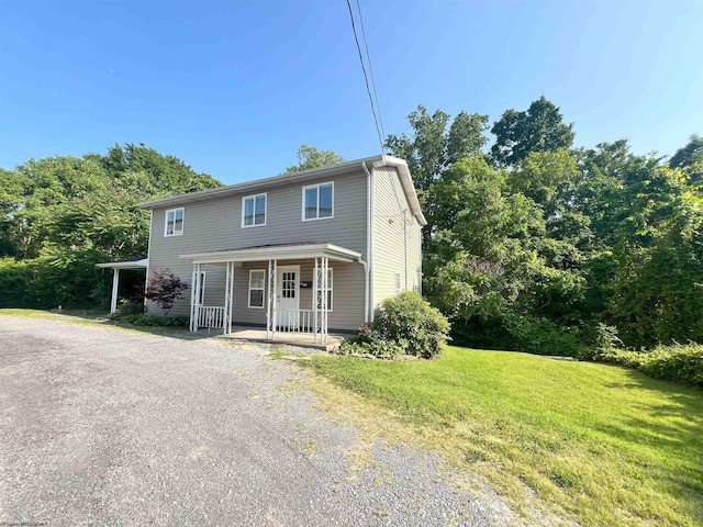 1381 Randall St, Morgantown, WV 26505 - view of front of property featuring a porch, driveway, and a front lawn