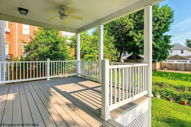 159 E Main St, Clarksburg, WV 26301 - wooden terrace featuring a ceiling fan