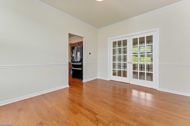 453 Blackberry Ridge Dr, Morgantown, WV 26508 - spare room featuring french doors, ornamental molding, and light wood-style floors