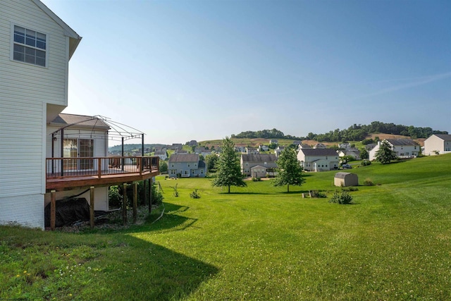 453 Blackberry Ridge Dr, Morgantown, WV 26508 - view of green lawn featuring a wooden deck and a residential view