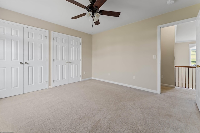 453 Blackberry Ridge Dr, Morgantown, WV 26508 - unfurnished bedroom featuring multiple closets, carpet flooring, and ceiling fan