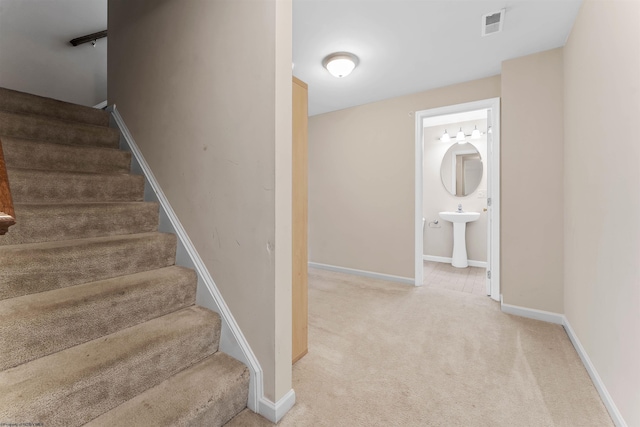 453 Blackberry Ridge Dr, Morgantown, WV 26508 - stairway with carpet and baseboards