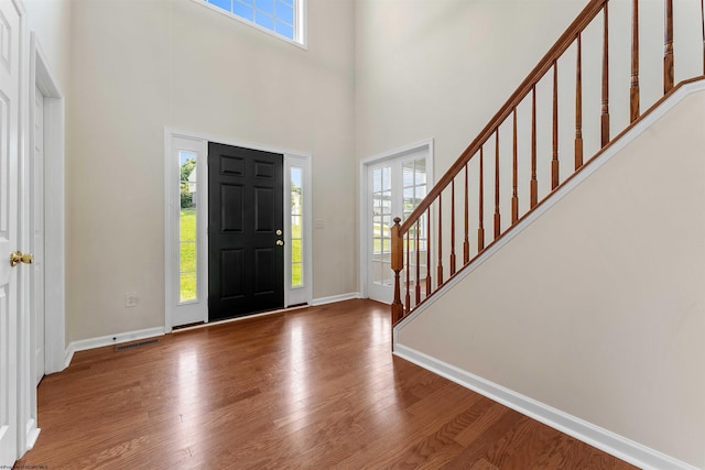 453 Blackberry Ridge Dr, Morgantown, WV 26508 - entryway with healthy amount of natural light, hardwood / wood-style flooring, and a high ceiling