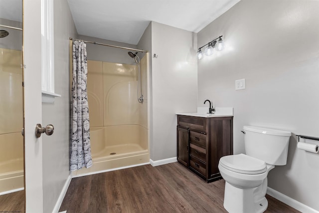 48 Skyline Dr, Morgantown, WV 26508 - bathroom featuring wood finished floors, a shower with shower curtain, and vanity