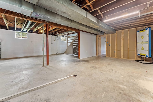 48 Skyline Dr, Morgantown, WV 26508 - below grade area featuring stairway and healthy amount of natural light