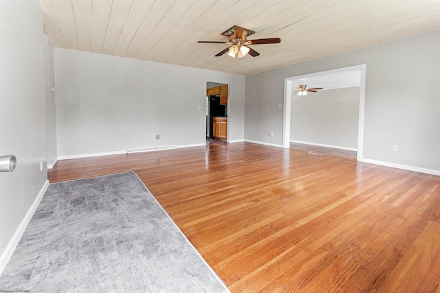 48 Skyline Dr, Morgantown, WV 26508 - empty room with ceiling fan, wood finished floors, and wood ceiling