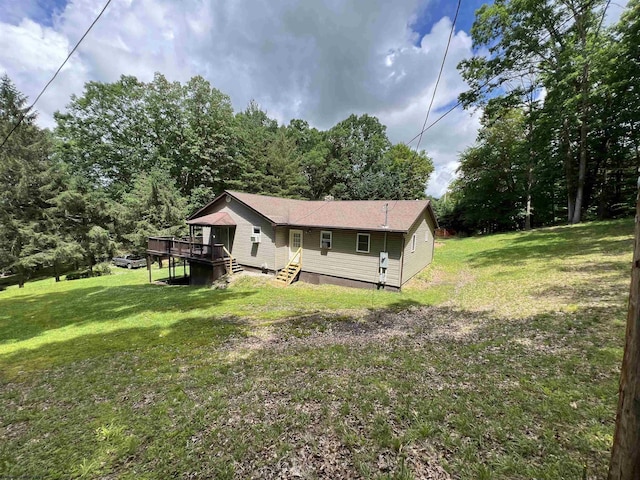 60 Saras Way, Beverly, WV 26253 - back of house featuring a deck, entry steps, and a lawn