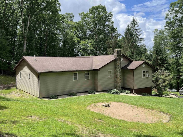 60 Saras Way, Beverly, WV 26253 - back of property with a chimney, a lawn, and a shingled roof