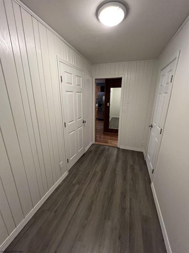 60 Saras Way, Beverly, WV 26253 - hall featuring dark wood finished floors and baseboards
