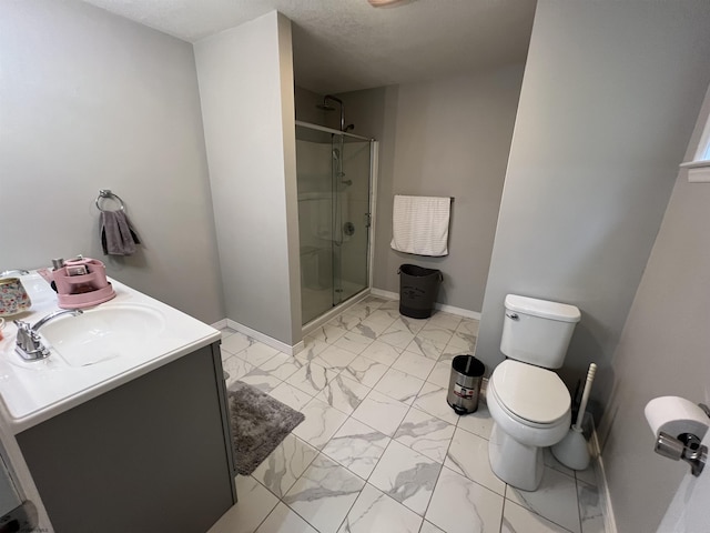 60 Saras Way, Beverly, WV 26253 - full bath featuring marble finish flooring, a shower stall, and vanity