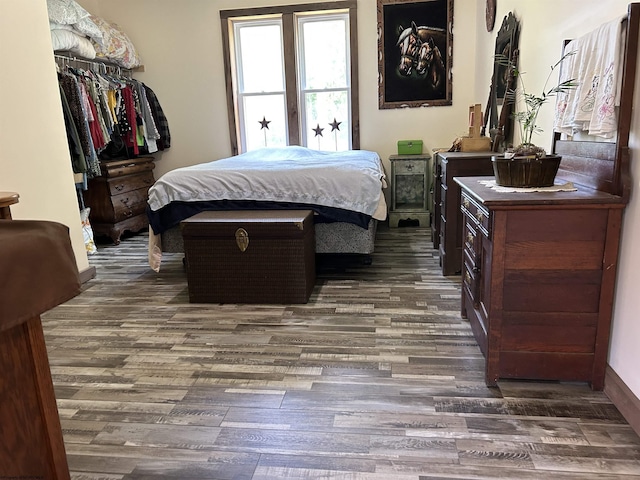 2214 Fairview Rd, Independence, WV 26374 - bedroom featuring dark wood-style flooring, a closet, and a walk in closet