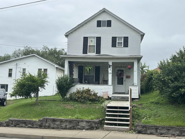 374 Dunkard Ave, Morgantown, WV 26501 - view of front of home with a porch and a front lawn
