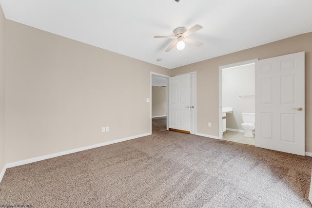 3208 University Commons Dr Unit 2, Star City, WV 26505 - unfurnished bedroom with carpet floors, connected bathroom, and ceiling fan