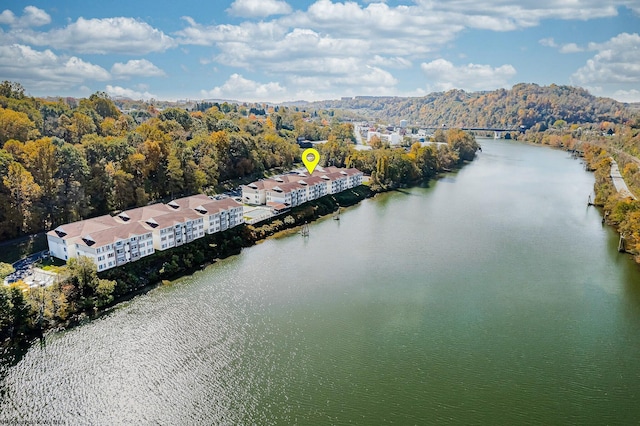 3208 University Commons Dr Unit 2, Star City, WV 26505 - drone / aerial view of a nearby body of water and a heavily wooded area