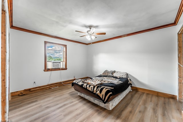 482 Buckeye Rd, Core, WV 26541 - bedroom with crown molding, wood finished floors, cooling unit, and ceiling fan