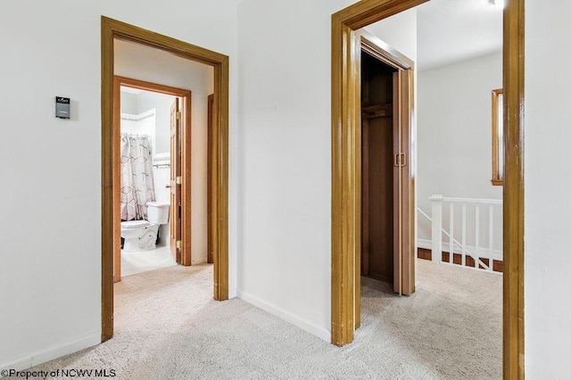 2300 Pride Ave, Clarksburg, WV 26301 - hall with carpet flooring and an upstairs landing