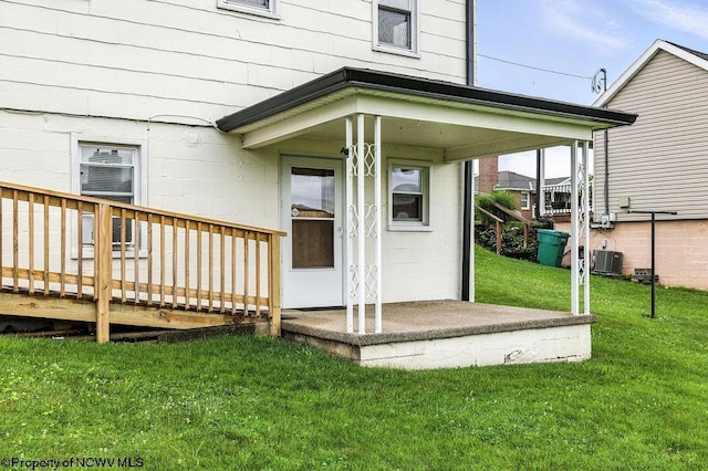 2300 Pride Ave, Clarksburg, WV 26301 - doorway to property featuring a lawn and a deck