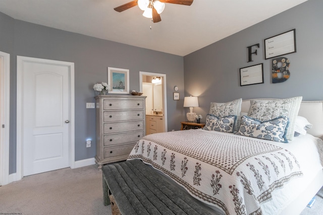 211 Berkshire Cir, Bridgeport, WV 26330 - bedroom featuring light carpet, a ceiling fan, and connected bathroom