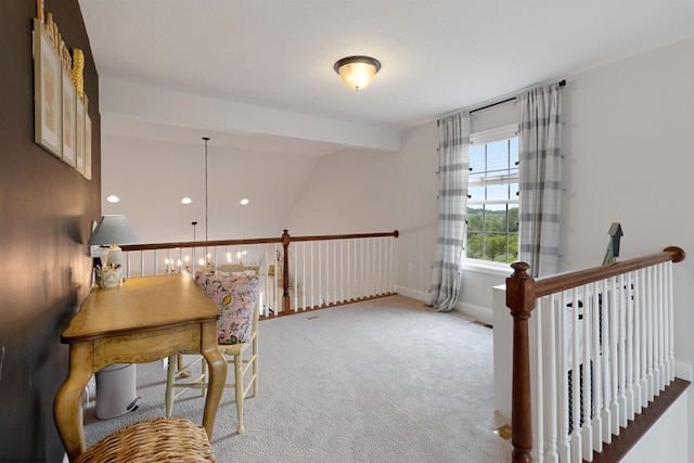 211 Berkshire Cir, Bridgeport, WV 26330 - hall featuring carpet and an upstairs landing