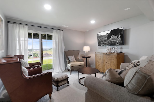 211 Berkshire Cir, Bridgeport, WV 26330 - living area with carpet flooring and recessed lighting