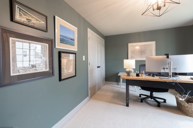 211 Berkshire Cir, Bridgeport, WV 26330 - office featuring carpet floors and a chandelier