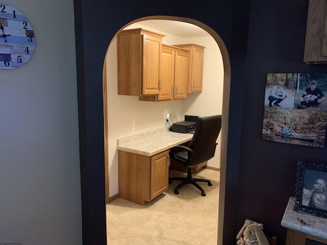 52 Ladder Dr, Mount Clare, WV 26408 - office space with light carpet, arched walkways, and built in study area
