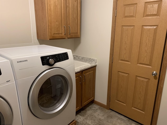 52 Ladder Dr, Mount Clare, WV 26408 - laundry room featuring washer and dryer and cabinet space